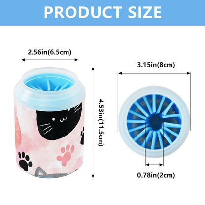 Dog Paw Cleaner Cups for Dogs Pet Foot Washer Paw Scrubber for Medium Small Dogs Cats Cleaning Cup Cute Yellow Fiesta Guitars Cacti and Ethnic Birds