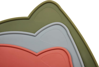 OHMO - Cat Food Mat, Silicone Pet Feeding Mat for Floor Non-Skid Waterproof Dog Water Bowl Tray, Easy to Clean Pet Placemat (Erythrinus, 18 * 9.8'')