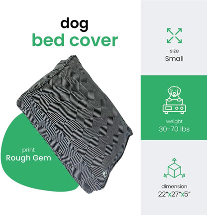 Molly Mutt Medium to Large Dog Bed Cover- Forever Young Print - Measures 27”X36”X5’’ - 100% Cotton - Durable - Breathable - Sustainable - Machine Washable Dog Bed Cover (Dd82b)