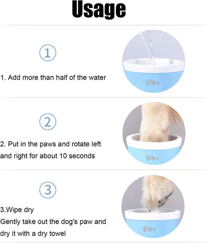Dog Paw Cleaner, Paw Washer Detachable Pet Feet Cleaner Rotating Dog Portable Feet Cleaning Cup Portable Dog Foot Washer Accessory(Blue)