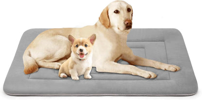 Dog Bed Soft Dog Crate Bed Pad Mat, 42 in Non Slip Bottom Washable Beds for Large Dogs, Pet Bed Mattress Kennel Pad, Dark Gray