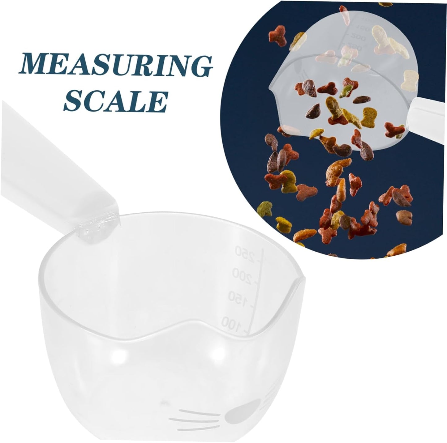 Pet Food Scoop Scale and Clip Plastic Spoon for Wet Food Convenient Feeding Tool for Cats and Dogs Easy to Use and Portable