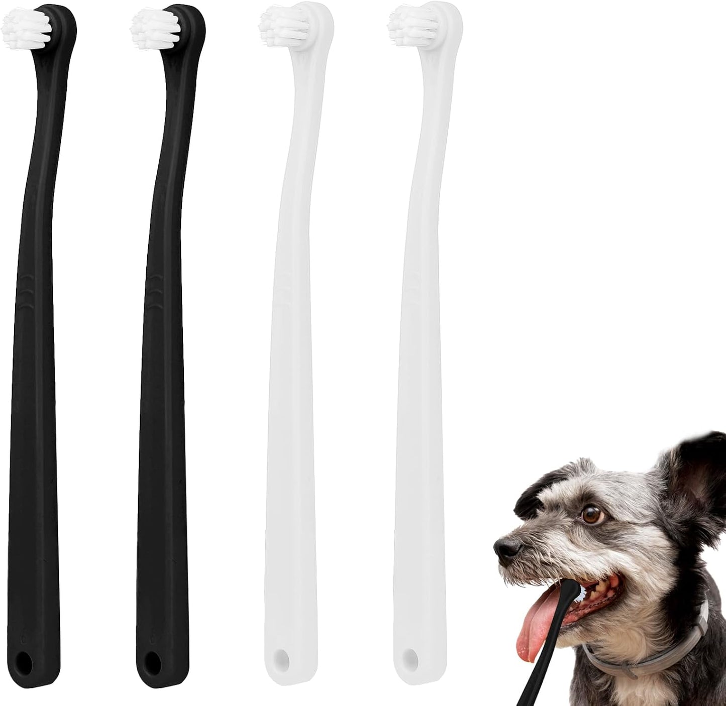 salbsever 4Pcs Dog Toothbrush Pet Toothbrush Soft Mini Cat Tooth Brush Puppy Tooth Brush, Travel Portable Mini Head Deep Clean Kit for Small Dog & Cat, Puppy, Kitten