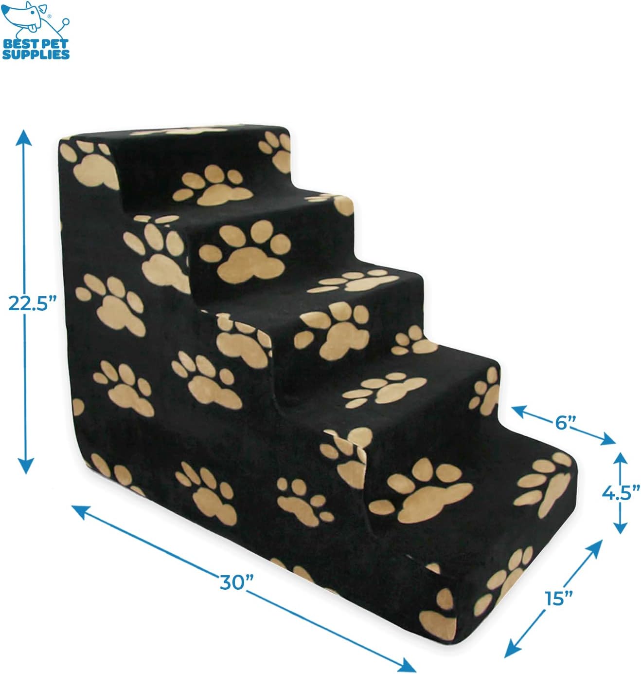 Best Pet Supplies Dog Stairs & Steps - Foam Steps for Small Dogs & Cats, Non-Slip Indoor Balanced Pet Step Support, Dog Ramp, No Assembly, Pale Teal, 3-Step (13.5-inch Height)