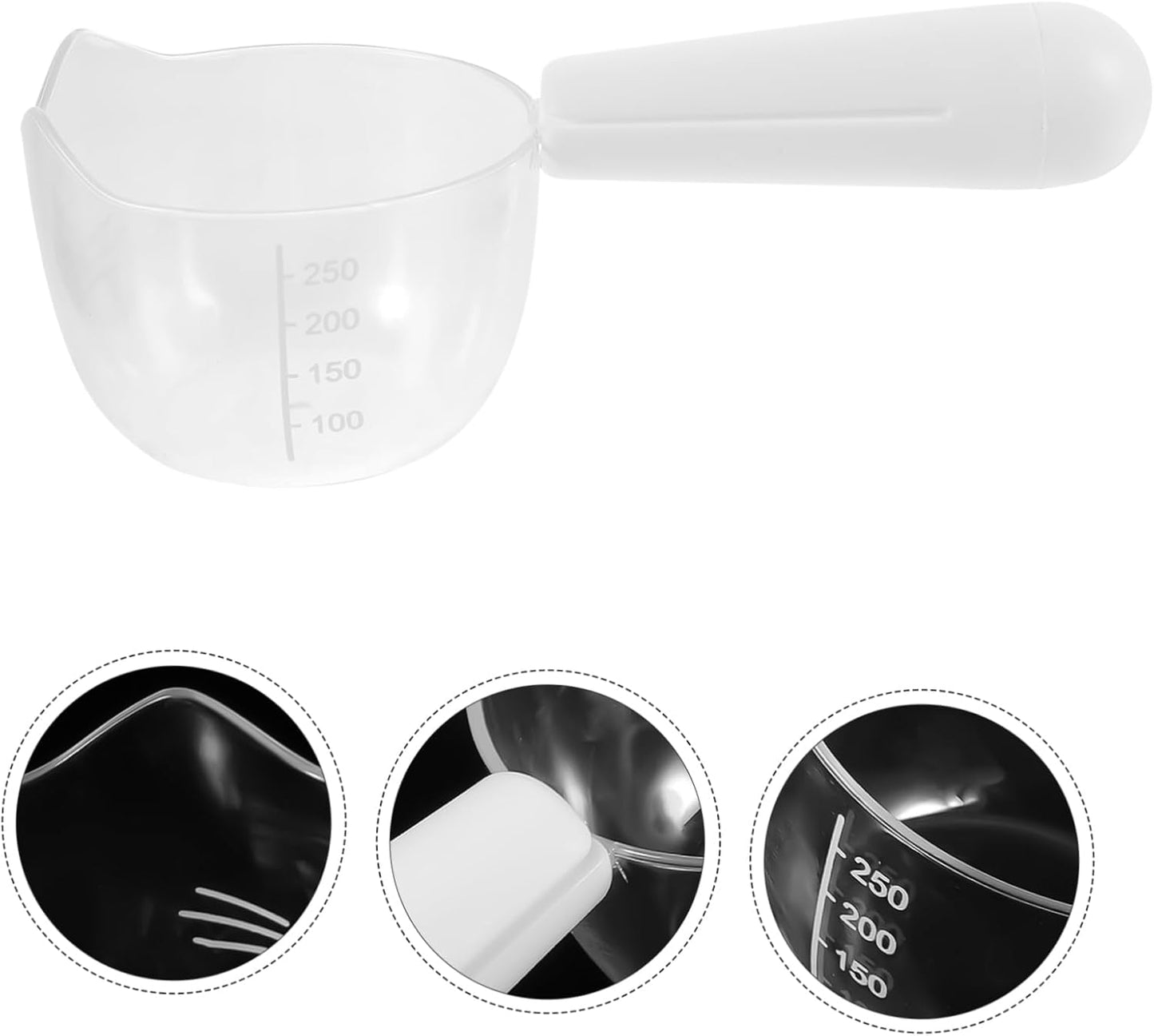 Pet Food Holder Spoon Portable Dog Food Scoop with Clip Compact Design for Convenient Feeding of Dogs Cats Stylish White with Measurement Scale