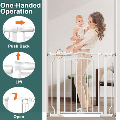 Fairy Baby 62.5"-71.6" Extra Wide Baby Gate Pressure Mount, Long Large Dog Gate Indoor Doorways Stairs, No Drill Safety Child Gate for Kids with Double Lock, Walk Thru Pet Gate for Puppy Doggy, Black