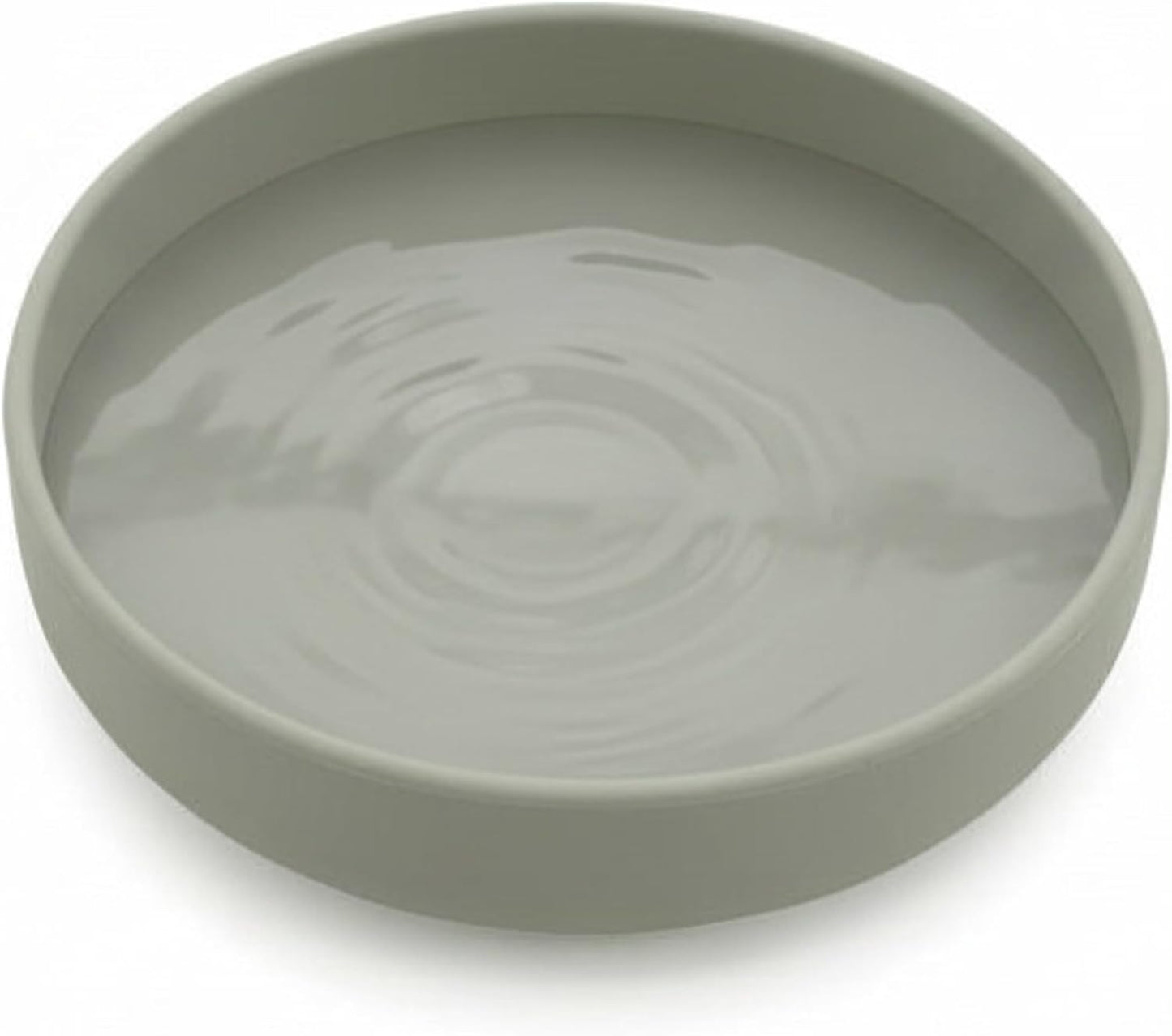 Should We Go? Dog Water Bowl - The Perfect Dish No-Spill, Less Mess Non-Tippable Water & Food Bowl, Pure Silicone with Suction Cup Fits 5 Cups 7.5" Across x 2.25" Tall, Ideal for All Pets, Medium-Sage