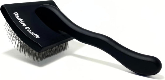 Dog Slicker Brush - Grooming Designed for All Poodles and Doodle Mixes – Fluff, Style, Detangle, and Demat – Ergonomic Handle Design – Angled Brush Pins that are Safe and Effective