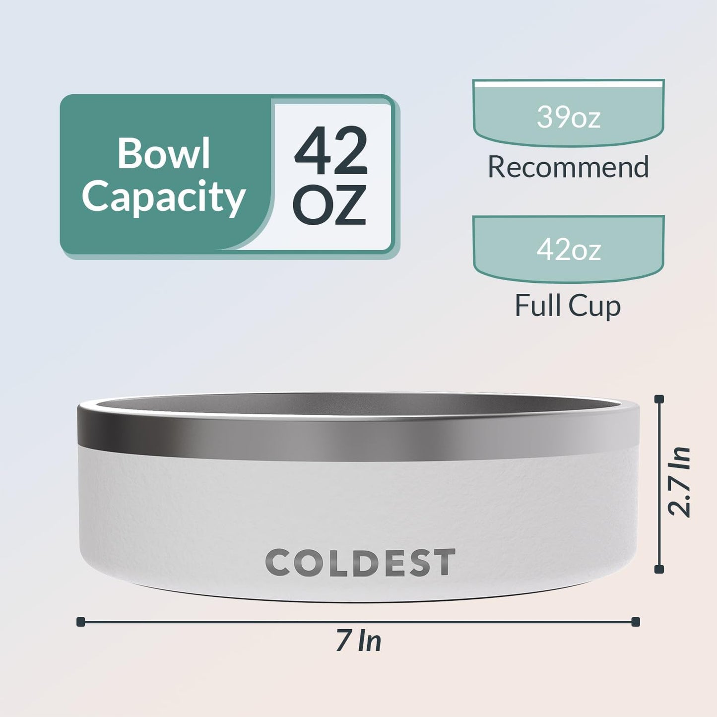 Coldest Dog Bowl - Anti Rust Metal, Non Slip, 3 Layers Insulated Stainless Steel Dog Bowls - Spill Proof & Heavy Duty - Water Bowl for Dogs, Cats & Pets, Dish Washer Safe (21 oz, Stealth Black)