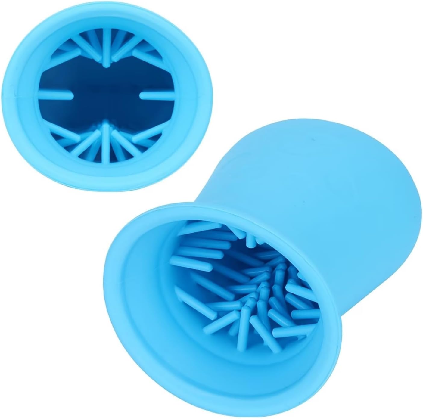 1Pc Silicone Pet Bristle Grooming Tool - Portable Blue Pet Foot Washer Cup for Muddy Paws, Soft Paw Cleaner for Dogs & Cats, Easy to Clean