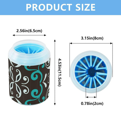 Dog Paw Cleaner Cups for Dogs Pet Foot Washer Paw Scrubber for Medium Small Dogs Cats Cleaning Cup Cute Yellow Fiesta Guitars Cacti and Ethnic Birds