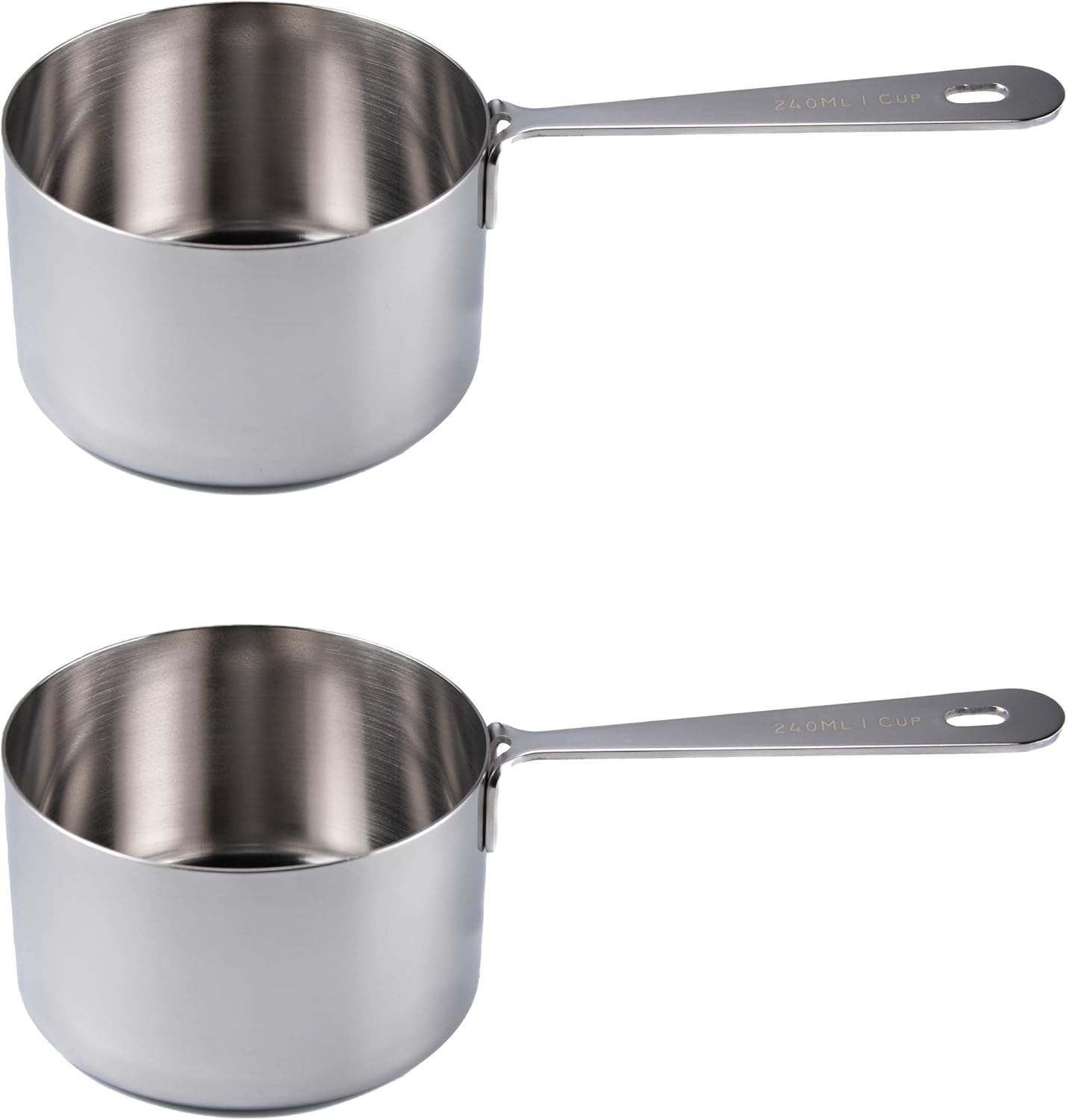 Honey Bear Kitchen 1/4 Cup 60 ml Leave-in Canister Scoops, Polished Stainless Steel (Set of 2)