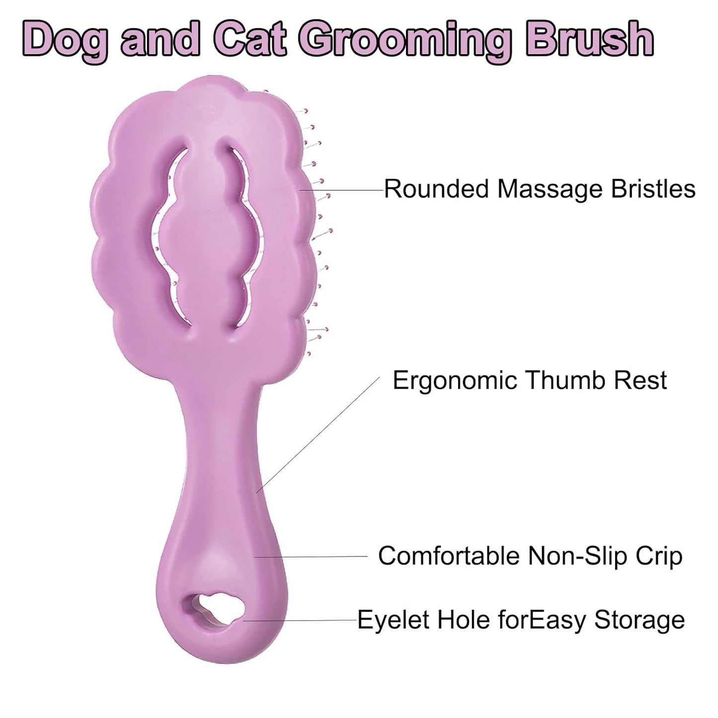 Cloud Shape Small Dog Grooming Brush - Soft Pin Brush for Gentle Detangling & Massage Puppy Hair Comb for Maltese, Shih Tzus, Yorkies, and Puppies, Pink