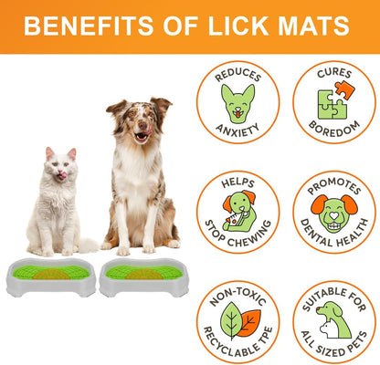 Neater Pets Neat-LIK Dog Lick Mat w/Mess-Proof Tray, Lick Mat for Dogs, Cats, Puppy, Reduces Anxiety & Boredom, Peanut Butter Slow Feeder, Interactive Treat Licking Pad (Green/Vanilla Bean)