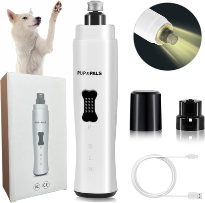 Dog Nail Grinder with 5 LED Shadow Free Light, Dog Nail Trimmer Protect Pet Paws from Over Grinding with 2 Speed Super Power Motor for Small, Medium and Large Dogs & Cats Paws Grooming