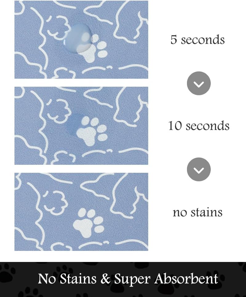 PADOOR Pet Feeding Mat-Absorbent Dog Mat for Food and Water Bowl-No Stains Easy Clean Dog Food Mat-Quick Dry Water Dispenser-Puppy Supplies Accessories