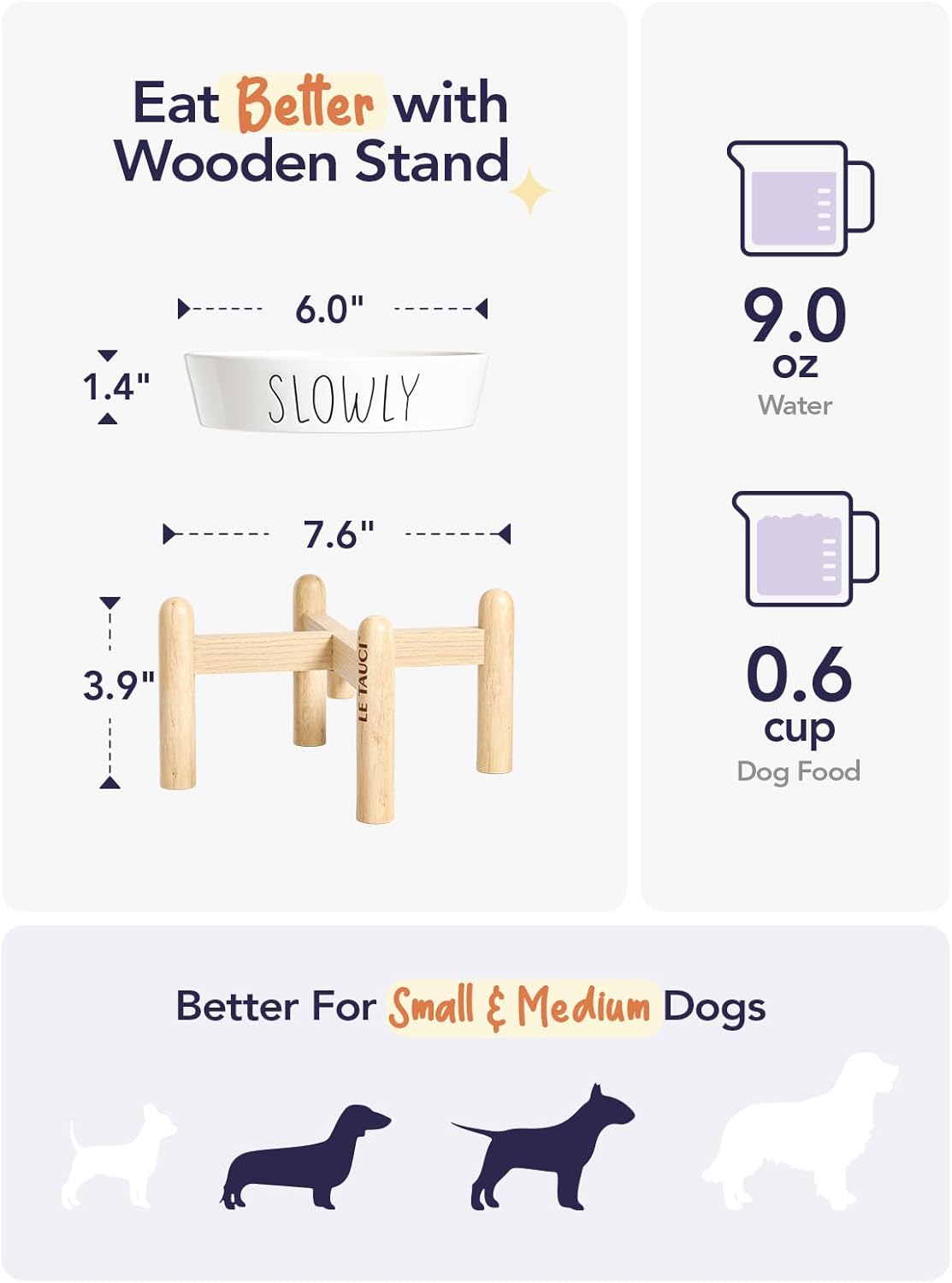 Slow Feeder Dog Bowl - 1.5 Cups Ceramic Puzzle Feeder for Small & Medium Breeds, Maze Design Bowl for Puppy & Fast Eaters, White Pet Dish to Control Eating Speed