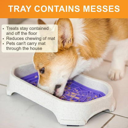Neater Pets Neat-LIK Dog Lick Mat w/Mess-Proof Tray, Lick Mat for Dogs, Cats, Puppy, Reduces Anxiety & Boredom, Peanut Butter Slow Feeder, Interactive Treat Licking Pad (Green/Vanilla Bean)