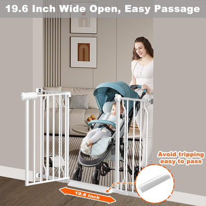 Fairy Baby Extra Wide Baby Gate for Dogs Pressure Monuted Safety Gate for Living Room, Fits 62 Inch to 67 Inch with No Drill Auto Close Dog Gate for Doorways, White