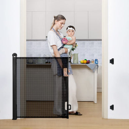 COMOMY 118" Retractable Baby Gates Extra Wide, Retractable Dog Gate for Large Openings, Extra Long Dog Gates for The House, Extra Large Mesh Pet Gate for Stairs, Doorways, Hallways, Indoor&Outdoor