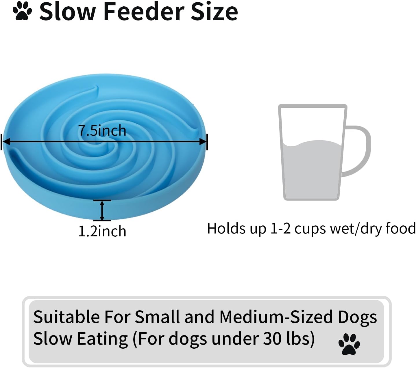 Bifeaw Slow Feeder Dog Bowls, Dishwasher Microwave Safe Silicone Puppy Puzzle Bowl with Non-Slip Design for Eating (Grey Green)