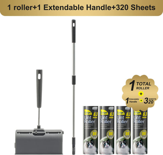 Fedicelly Lint Rollers Pet Hair Extra Sticky Furniture,Cat Dog Hair Remover Laundry Clothes Carpet, 6.3 inches Wider with 320 Sheets Large Lint Remover Brush for Couch