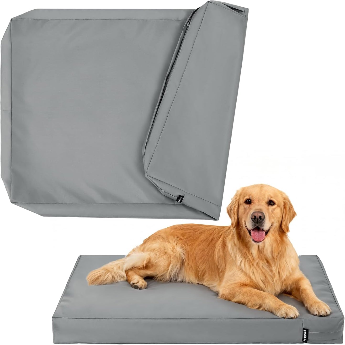 PAWFINITY Waterproof Dog Bed Cover Replacement Washable, Easy to Clean, Pet Hair Resistant, Heavy Duty Oxford, Zipper Closure, Indoor/Outdoor Use, Fits 36 Inch Dog Crate - Large, 34x22x3.5, Black