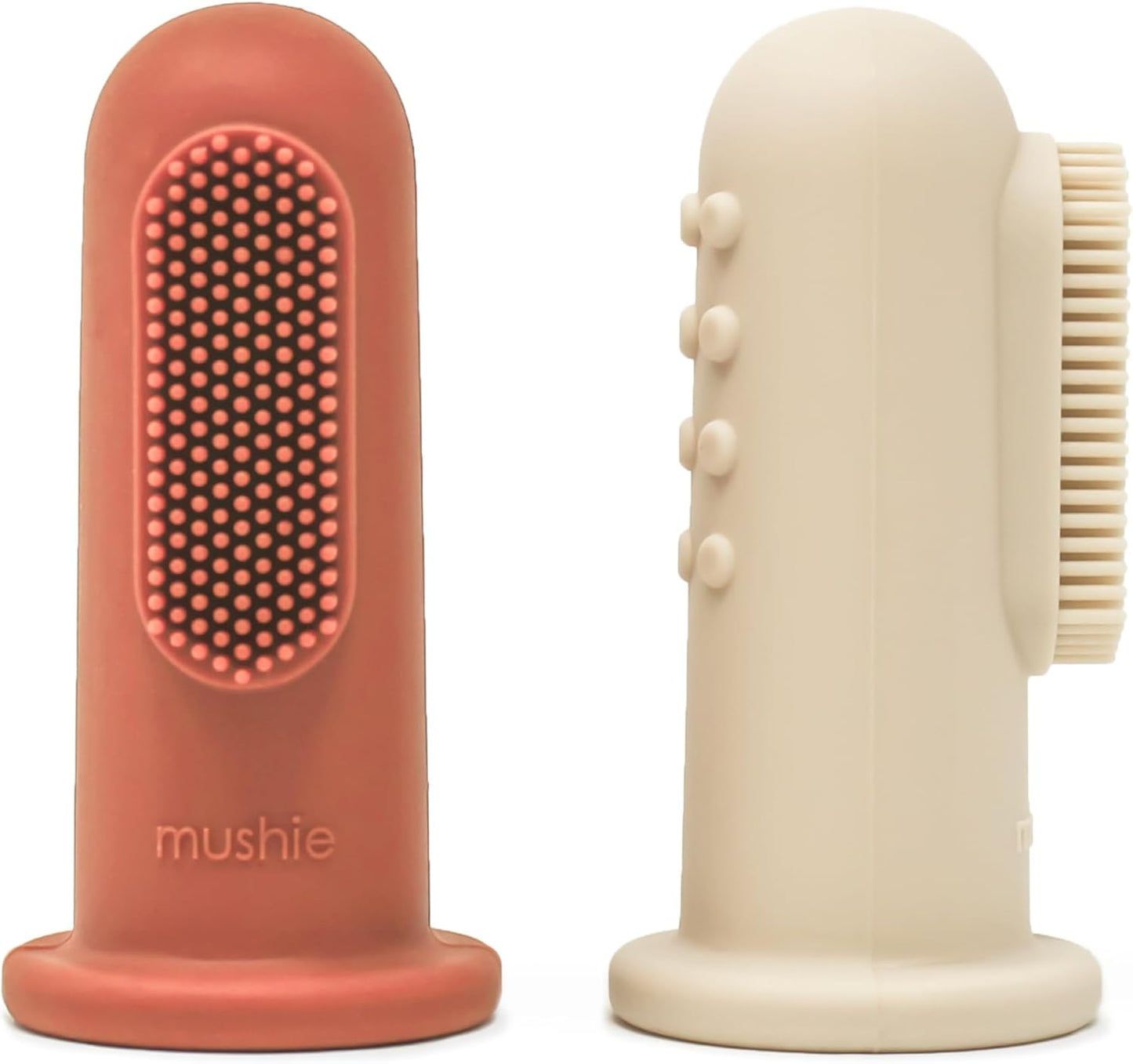 mushie Baby Finger Toothbrush (Tradewinds/Stone) 2-Pack
