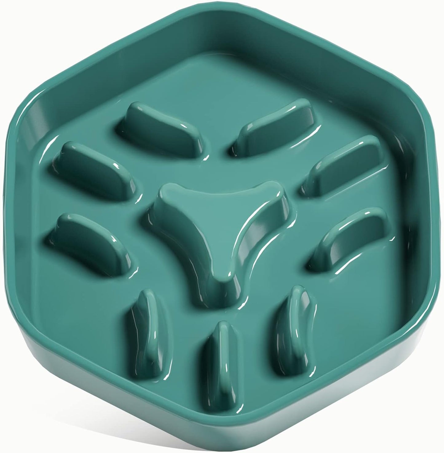 Slow Feeder Dog Bowl - 1.5 Cups Ceramic Puzzle Feeder for Small & Medium Breeds, Maze Design Bowl for Puppy & Fast Eaters, White Pet Dish to Control Eating Speed