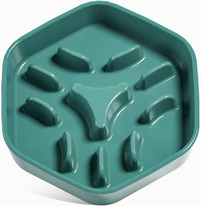Slow Feeder Dog Bowl - 1.5 Cups Ceramic Puzzle Feeder for Small & Medium Breeds, Maze Design Bowl for Puppy & Fast Eaters, White Pet Dish to Control Eating Speed