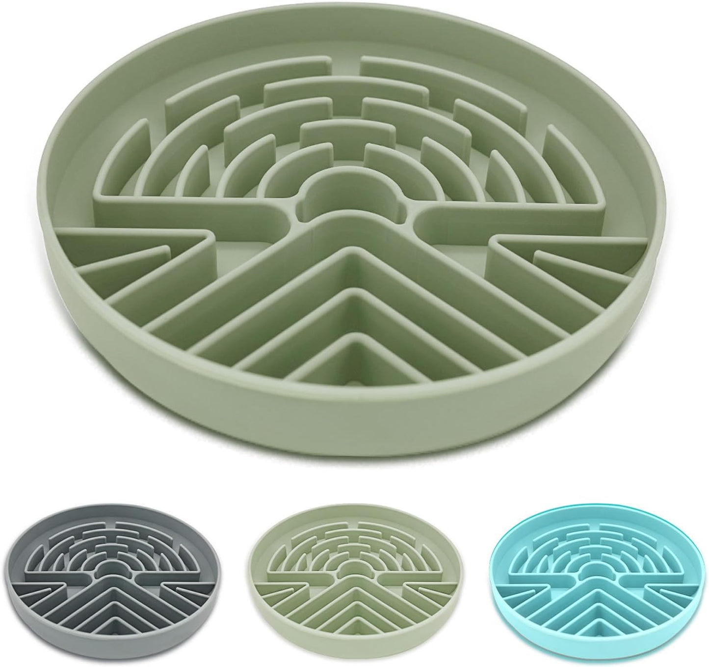 Lesipee Slow Feeder Dog Bowl for Large & Small Pets, Anti Choking Puzzle Dog Food Lick Mat with Non-Slip Base, Interactive Pet Slow Eating, Silicone Licking Mat Cat Feeding Bowl for Puppies & Cats