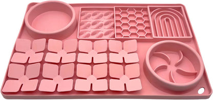 Slow Feeder Bowl, Silicone Lick Mat with Suction Cups for Dog Cat, Snuffle Mat for Pet Smell Training, Puzzle Toys for Bored Puppy, Interactive Sniff Mat for Slow Eating and Keep Busy, Green