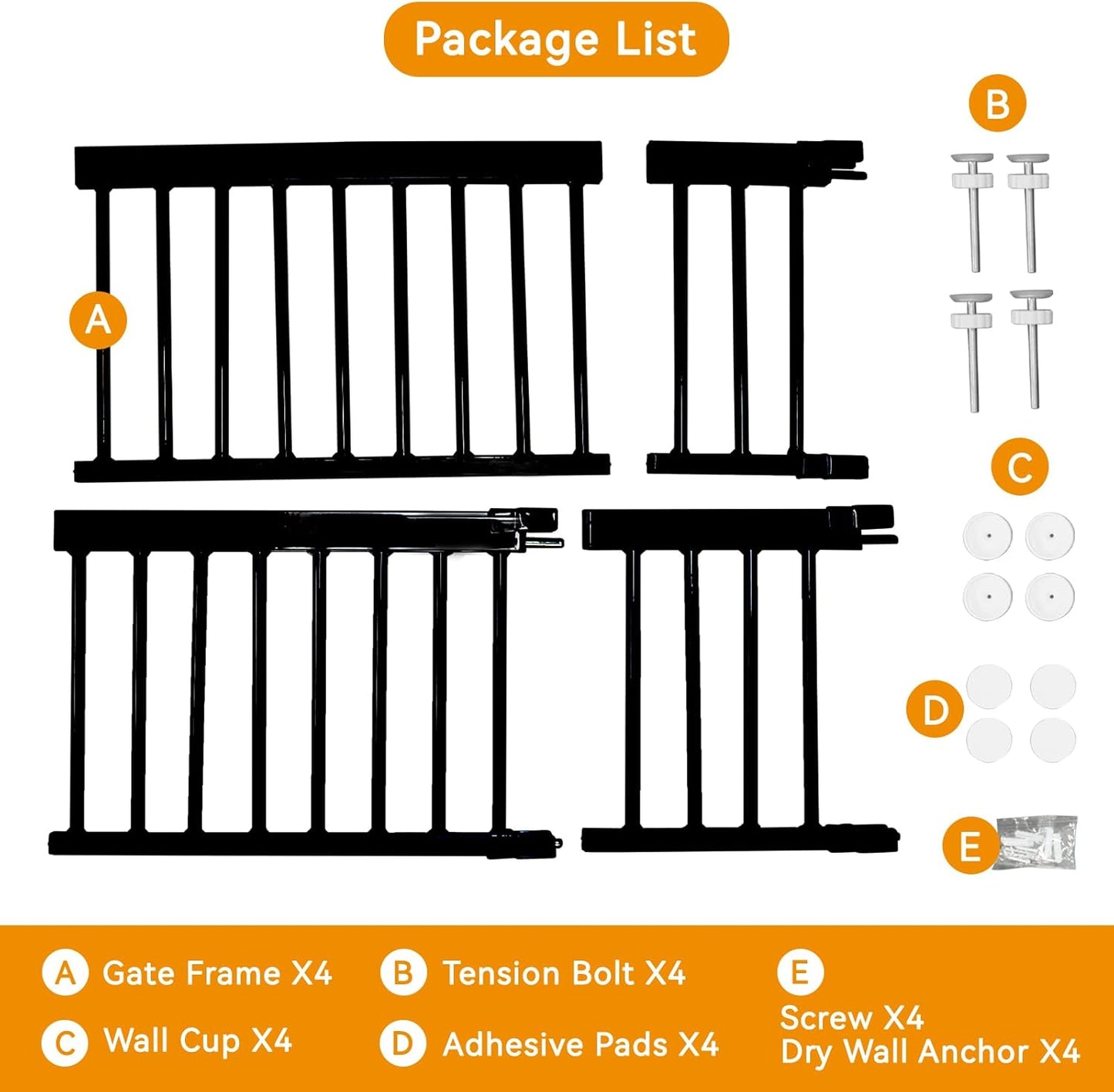 SHYUJAJIE Dog Gate for Small Dogs,Adjustable 18-48" Extra Wide Short Dog Gate for doorways,Low Pet Gate to Step Over for Stairs(White, 10" Height)