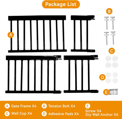 SHYUJAJIE Dog Gate for Small Dogs,Adjustable 18-48" Extra Wide Short Dog Gate for doorways,Low Pet Gate to Step Over for Stairs(White, 10" Height)