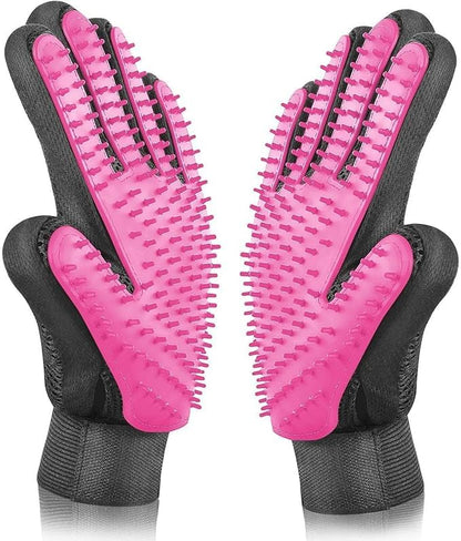 Limpet Grooming Glove- Hair remover gloves- Gentle shedding brushes for dogs, cats & horses (1 pair) (Blue)