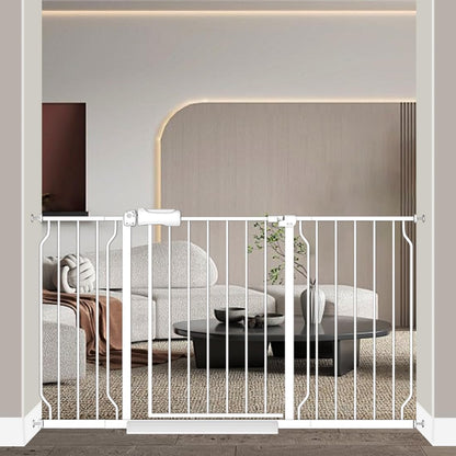 Fairy Baby Extra Wide Baby Gate for Dogs Pressure Monuted Safety Gate for Living Room, Fits 62 Inch to 67 Inch with No Drill Auto Close Dog Gate for Doorways, White