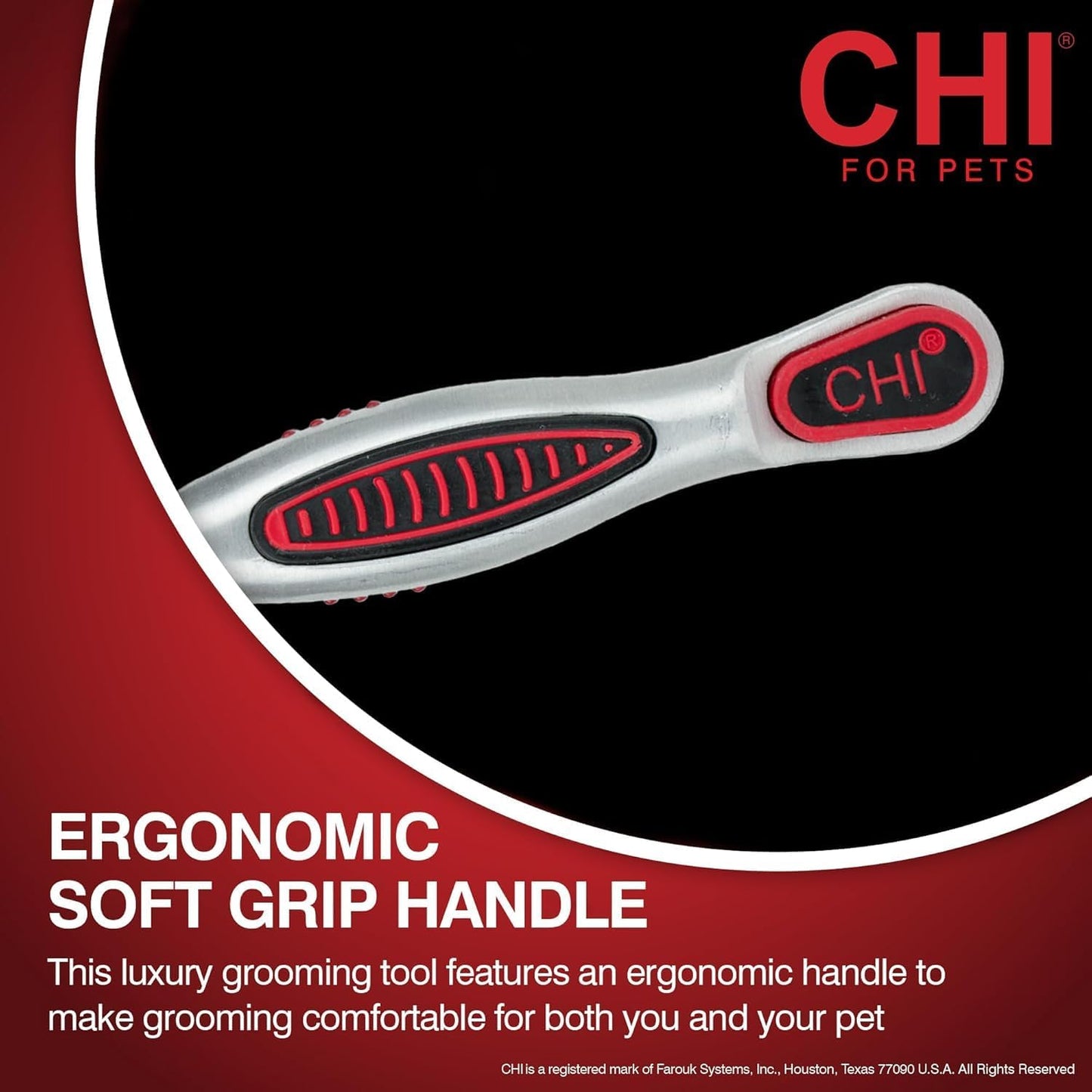 CHI for Dogs 2 in 1 Dematting and Deshedding Rake, Dual Head Dog Grooming Tool with Wide Tooth Dematting Rake and Fine Deshedding Rake, Detangler Comb for Thick Double and Long Dog Coat