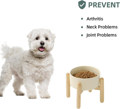 Havniva 8.3inch Ceramic Raised Dog Bowl with Stand, Elevated Dog Bowls for Large Breed Dog Food and Water Bowl Non-Slip Dog Dish Large Capacity Feeding Pet Water Bowl