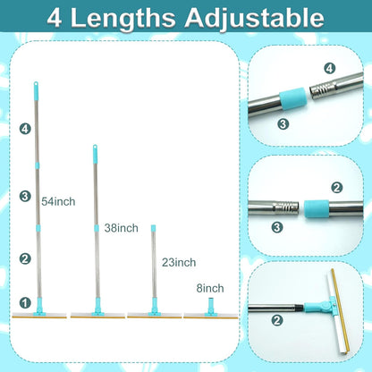 Pet Hair Remover for Carpets with 3 Lengths Adjustable Handle (23-54") - Stand-Up Tool to Remove Matted Dog & Cat Hair from Deep Pile Rugs, Stairs, Under Furniture