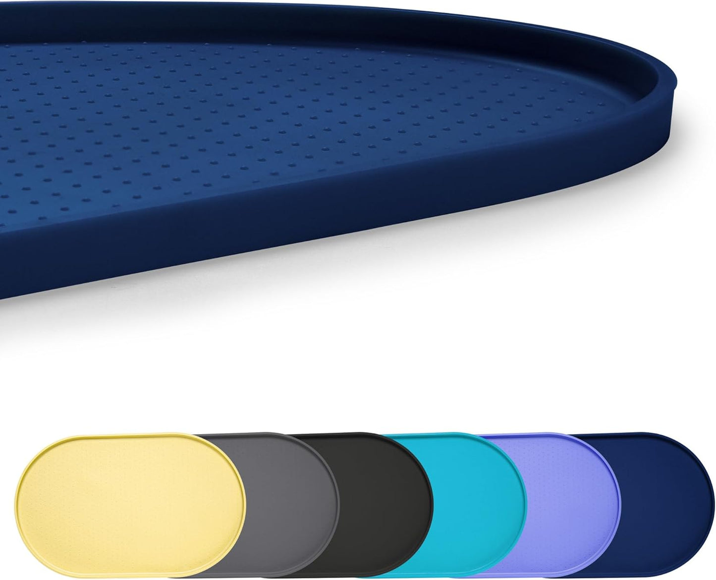 100% Waterproof 0.5" Raised Edge BPA Free Silicone Dog Food Mat, Pet Cat Feeding Mats Contain Spills Protects Floors, Placemats for Cats and Dogs Water Bowl Dishwasher. (Small, Gray)