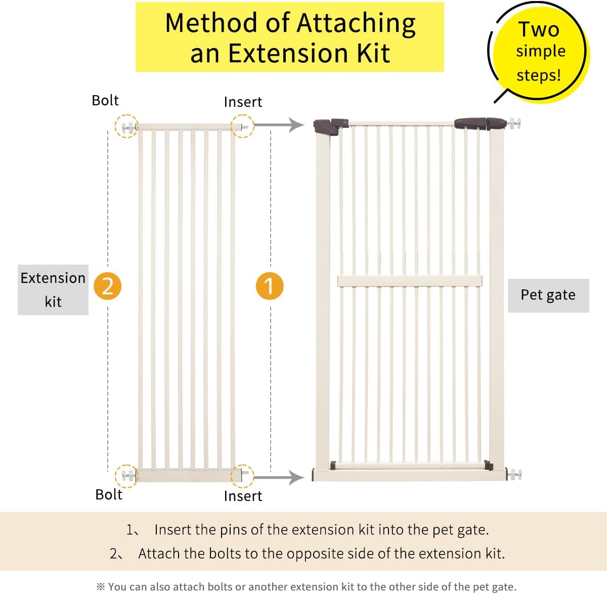 Lumizone Extra Tall Cat Gate 61.02" High Pressure Mounted Extra Wide 30.12"-34.05" (17Sizes) 1.37" Gap No Drilling Auto-Close Tall Pet Gate for Dogs (Black, 30.12"-34.05" W)