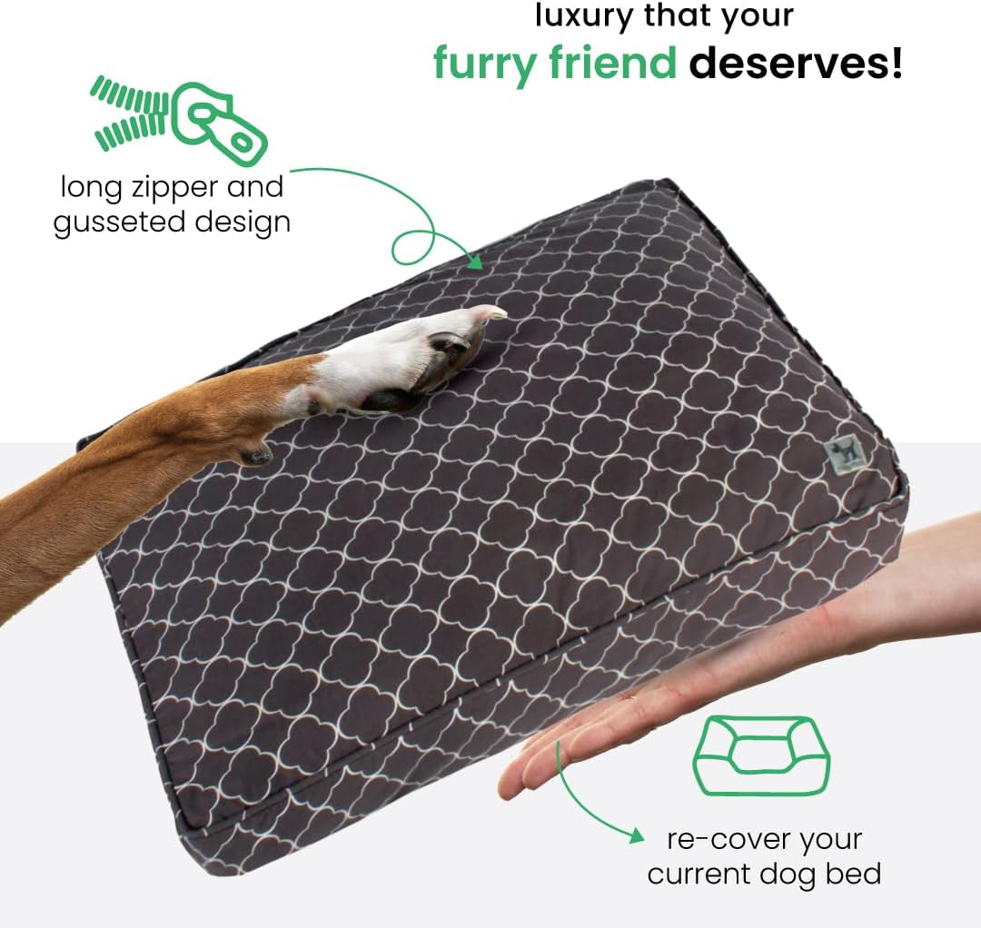 Molly Mutt Medium to Large Dog Bed Cover- Forever Young Print - Measures 27”X36”X5’’ - 100% Cotton - Durable - Breathable - Sustainable - Machine Washable Dog Bed Cover (Dd82b)