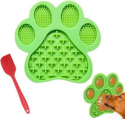 Dog Licking Mat for Anxiety Peanut Butter Slow Feeder Bowls Licking Pad with Strong Suction to Wall for Pet Bathing,Grooming,and Dog Training (Red)