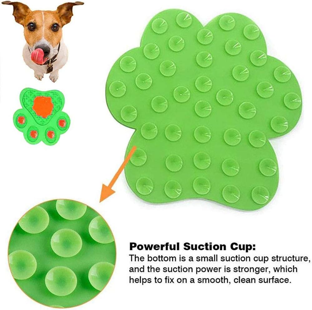 Dog Licking Mat for Anxiety Peanut Butter Slow Feeder Bowls Licking Pad with Strong Suction to Wall for Pet Bathing,Grooming,and Dog Training (Red)
