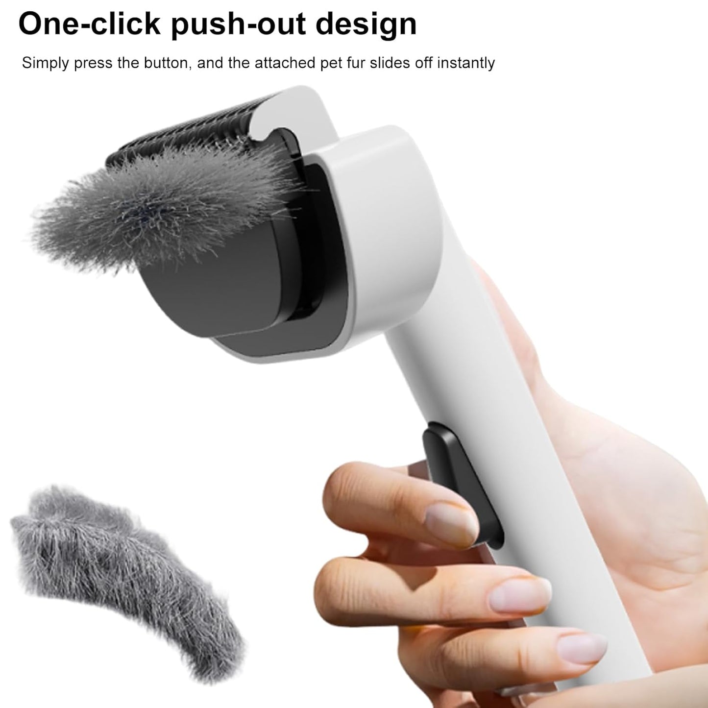 Dog & Cat Brush for Shedding, Self-Cleaning Dematting Comb Undercoat Rake, Deshedding Grooming Tool for Long & Medium Haired Pets, Removes Tangles Mats Loose Fur