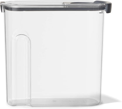 Rubbermaid Brilliance 16-Cup Airtight Food Storage Container with Lid Clear/Grey - optimal for pantry organization flour sugar and food storage