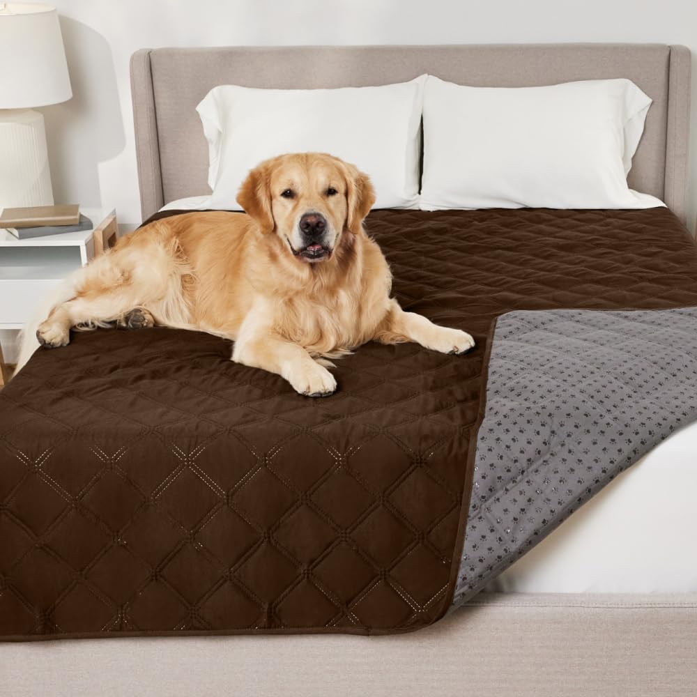 GORILLA GRIP® Waterproof Dog Blanket, Leakproof Couch Cover for Dogs, Silicone Grip Backing, Protects Sofa, Sectional, Bed, Crate, Car & RV, Tear-Resistant Washable Senior Pet Blanket, 30x70 Charcoal