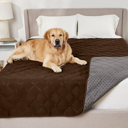GORILLA GRIP® Waterproof Dog Blanket, Leakproof Couch Cover for Dogs, Silicone Grip Backing, Protects Sofa, Sectional, Bed, Crate, Car & RV, Tear-Resistant Washable Senior Pet Blanket, 30x70 Charcoal