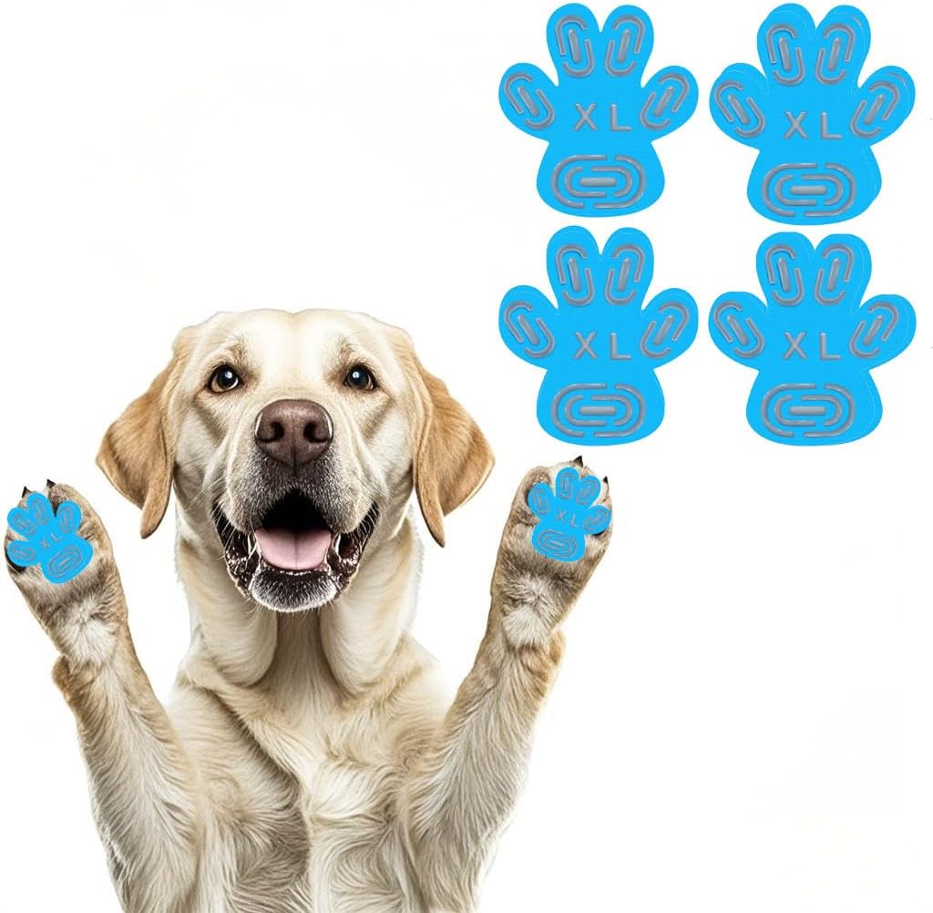 24pcs Paw Pads for Dogs Traction – Self Adhesive Paw Grips for Senior Dogs, Anti-Slip Disposable Paw Protector Pads for Hardwood Floors, Comfortable & Secure Fit (Black, XL)