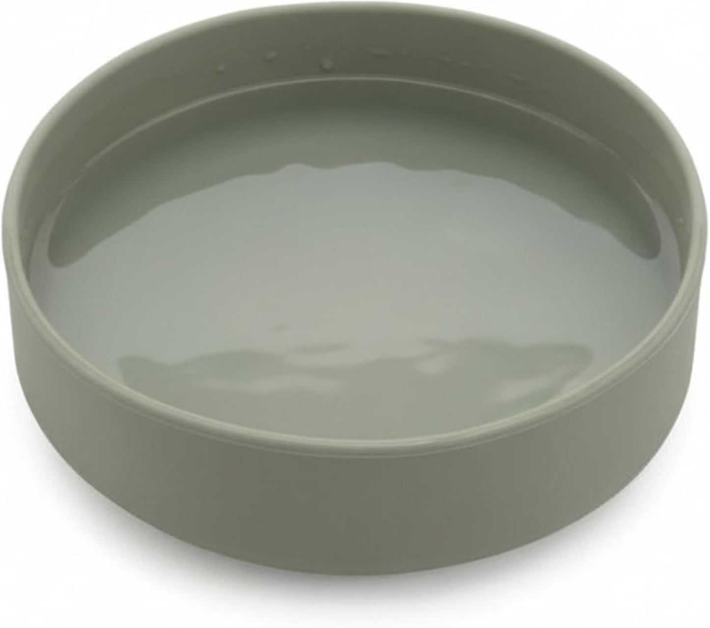 Should We Go? Dog Water Bowl - The Perfect Dish No-Spill, Less Mess Non-Tippable Water & Food Bowl, Pure Silicone with Suction Cup Fits 5 Cups 7.5" Across x 2.25" Tall, Ideal for All Pets, Medium-Sage